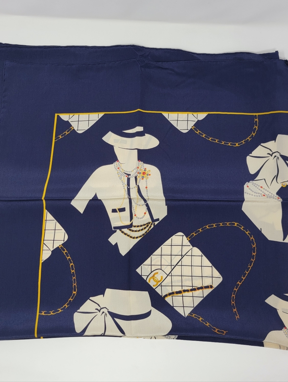 CHANEL Mademossile Print 100% Silk Scarf - Picture 8 of 9